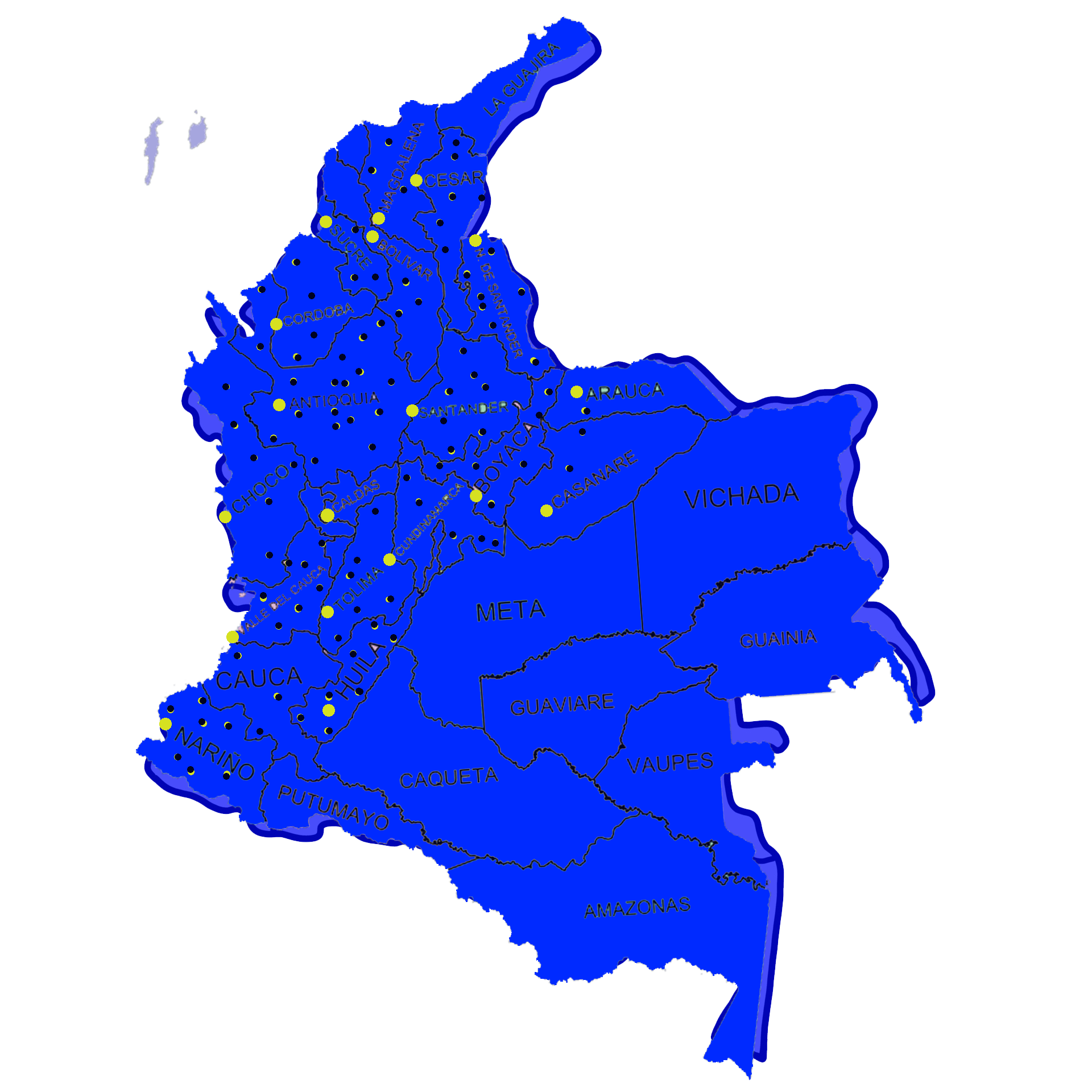 mapa de proyectos seguridad industrial en Colombia